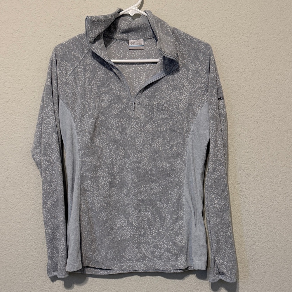 Columbia Gray Patterned Quarter-Zip Top